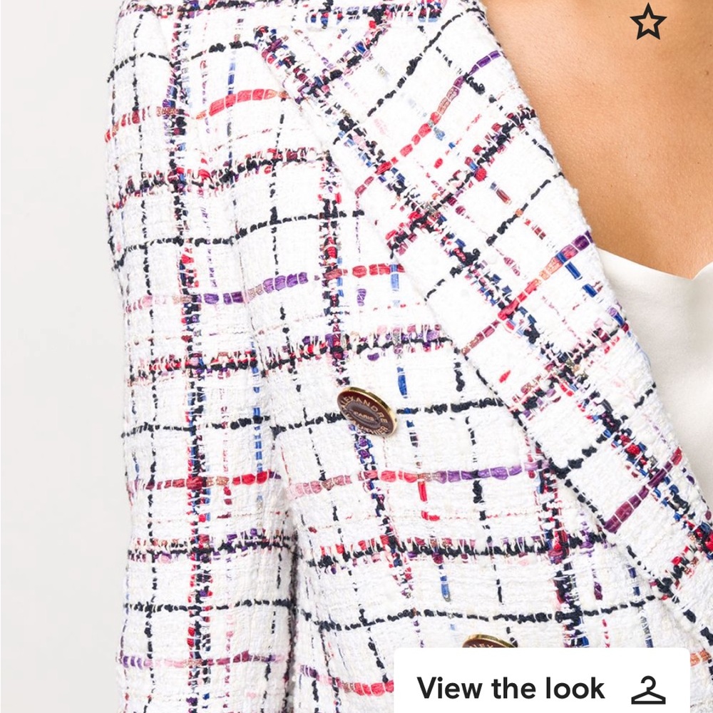 ALEXANDER VAUTHIER check print tweed blazer jacket spring designer bergdorf coat